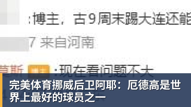 完美体育挪威后卫阿耶：厄德高是世界上最好的球员之一